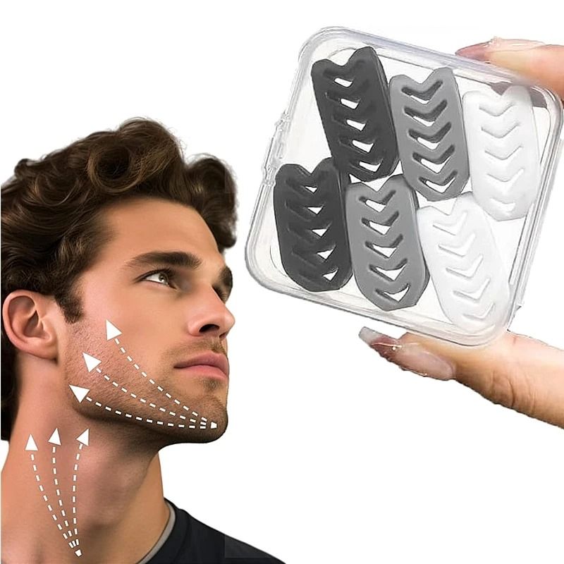 Silicone Jaw Trainer Set 6pcs with Box Face and Neck Muscle Trainer
