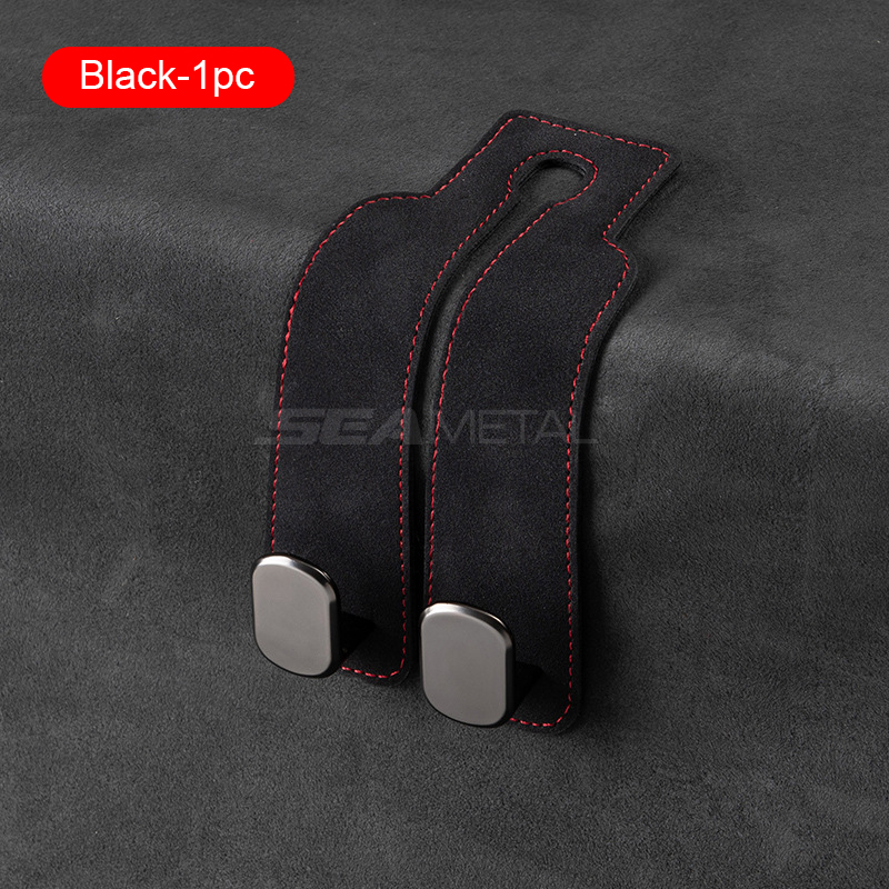 Universal Car Headrest Hook Premium Suede Rear Seat Hanging Dual Hook Hanger with Large Load-Bearing Alloy Design