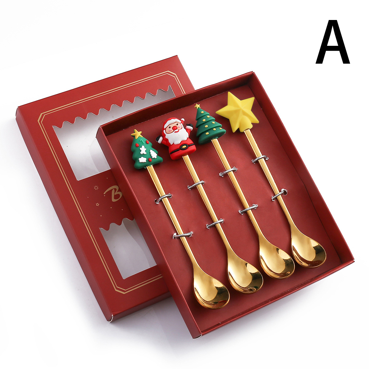 Stainless Steel Leeseph Spoons, Christmas Pendant Coffee Spoon, Tea Dessert Spoon, Xmas Party Gift Set