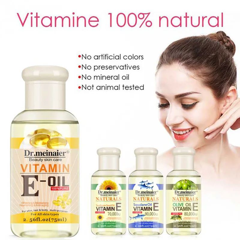Vitamin E Face Essence Oil for Morning & Night Skin Whitening, Anti-Wrinkle & Pore Shrinking