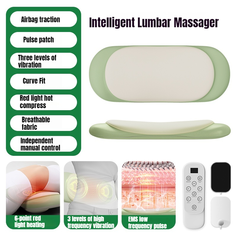 Pulse Heat Lumbar Vertebra Massager, Lift Massager, Waist Curvature Improvement, Compress