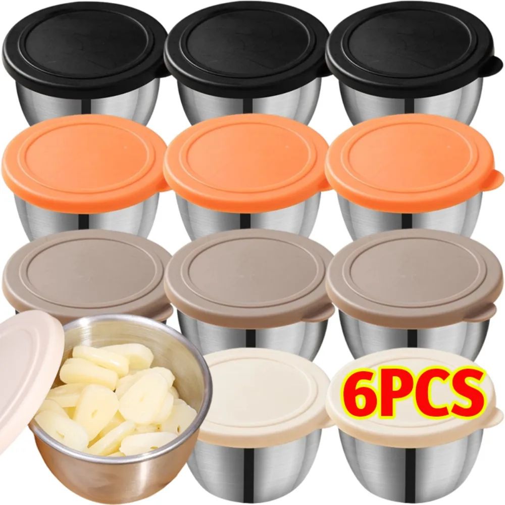 Stainless Steel Sauce Cup with Lid Portable Container