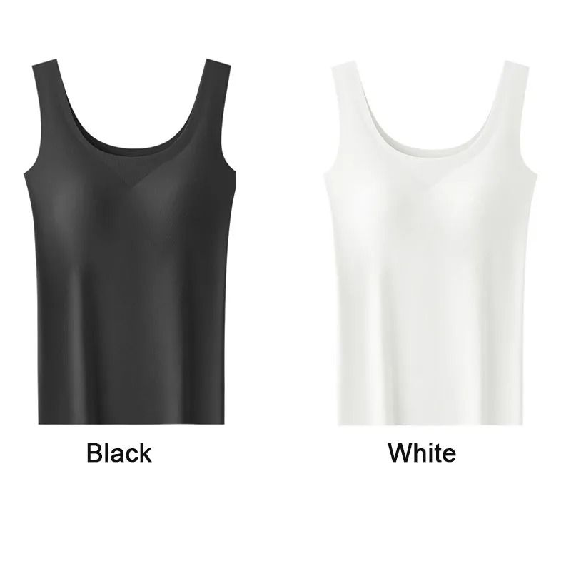 Ice Silk Seamless Bottoming Camisole with Removable Chest Pads 2 Pack