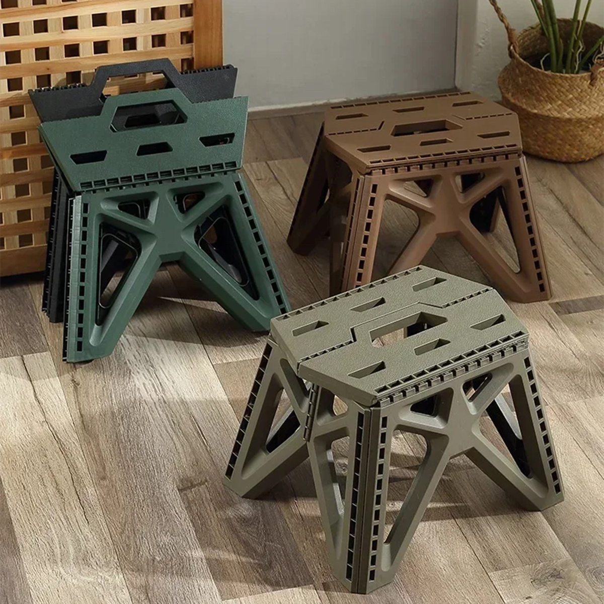 Portable Folding Stool for Adults Heavy Duty Camping Stool for Hiking Fishing BBQ