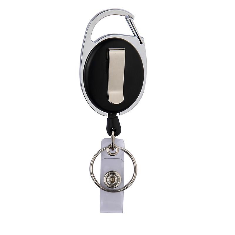 Retractable Badge Reel Keychain with Ceramic Clay Design, Durable ID Holder Clip