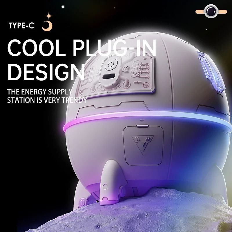 220ML (7.4oz) Space Capsule Air Humidifier Colorful Night Light