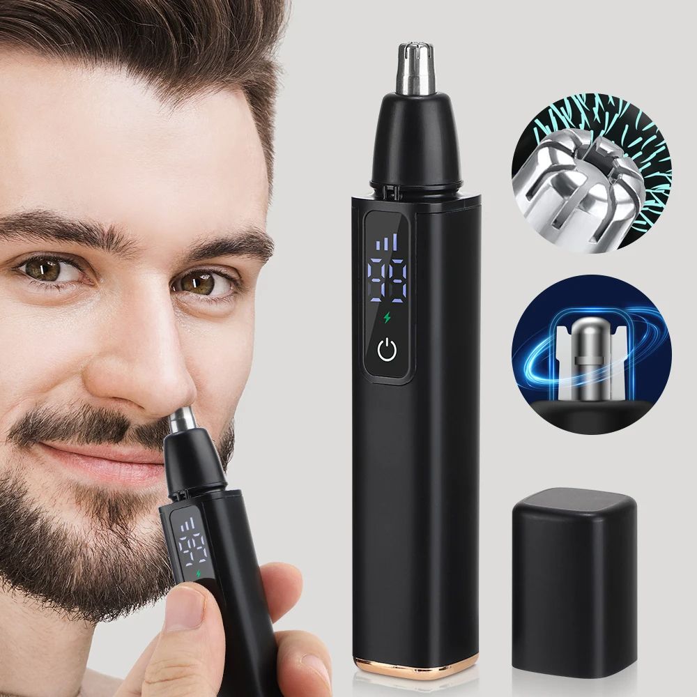 Professional Unisex Nose Hair Trimmer, Rechargeable, Automatic & Portable for Painless Grooming