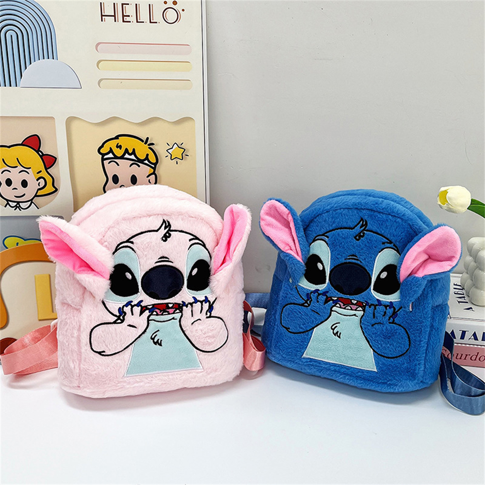 Disney Stitch Plush Backpack, Cartoon Backpack Fashion with Large Capacity, Fun Gift for Boys & Girls