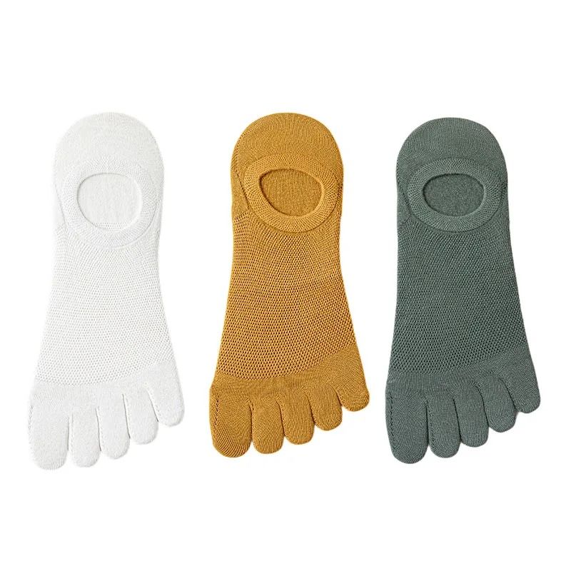 3 Pairs Mens Breathable Toe Socks Casual Finger Boat Socks
