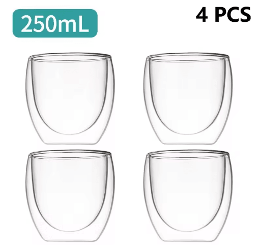 Transparent Heat-Resistant Glass Tumbler Creative Coffee Whiskey and Cocktail Mug