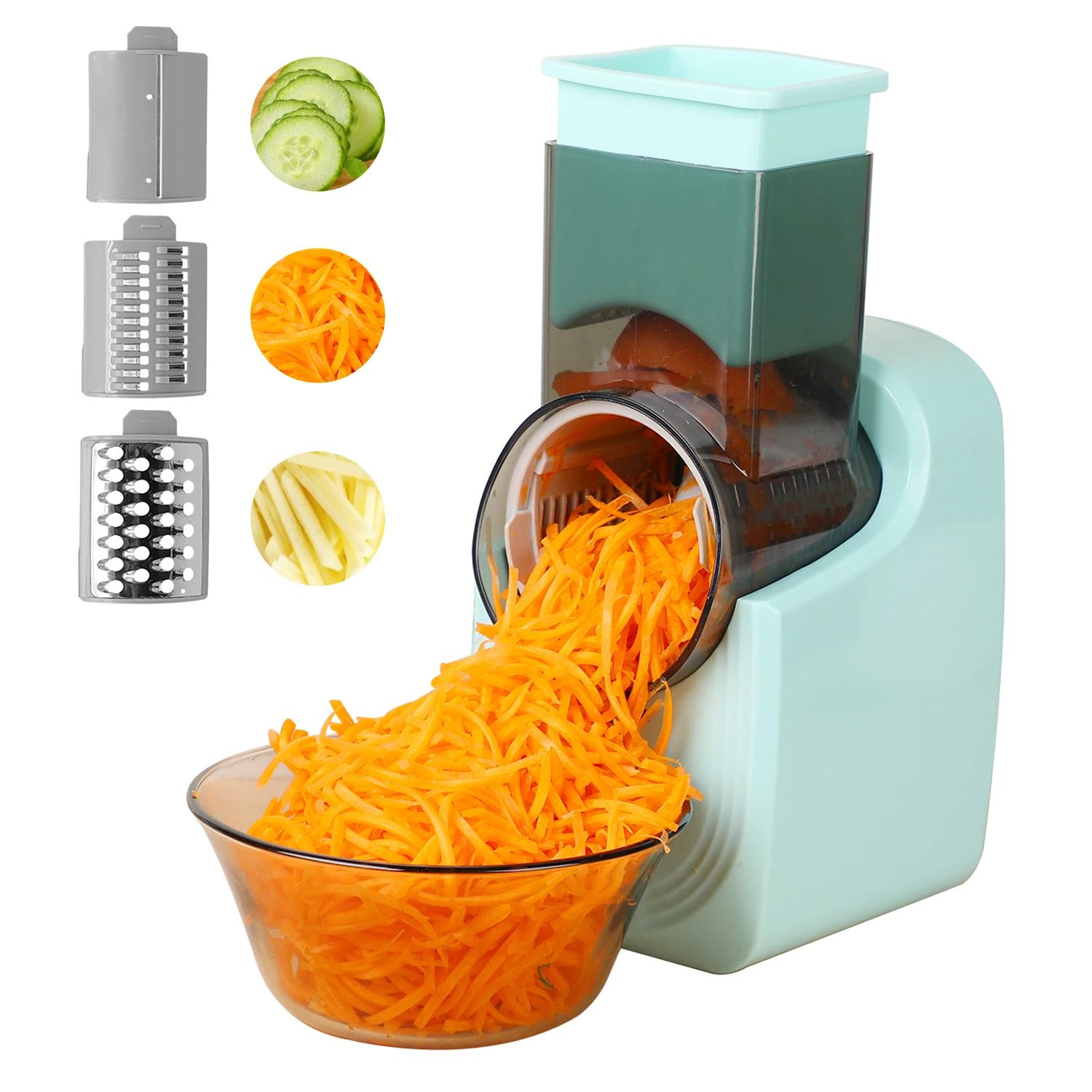 Electric Vegetable Slicer Salad Maker, Multifunctional Fruit Cutter & Cheese Grater