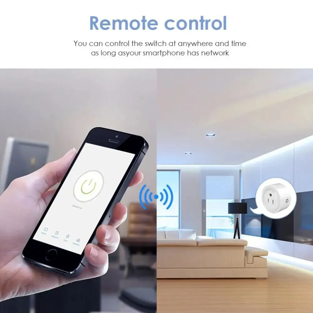 Tuya Smart WiFi Plug US Standard Wireless Outlet – Remote Control Smart Home Appliance Compatible with Alexa & Google