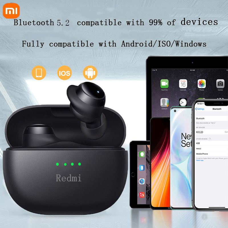Bluetooth 5.2 Earbuds with Type-C Mini Charging Case, Waterproof In-Ear Sports Headphones