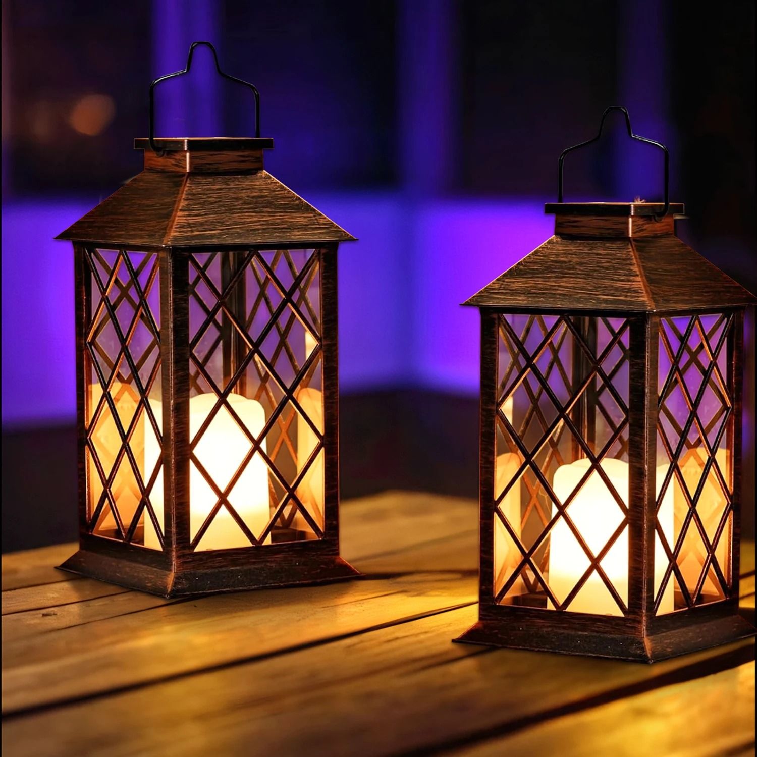 Solar Hanging Lantern | Flickering Flameless Candle Waterproof LED Outdoor Light