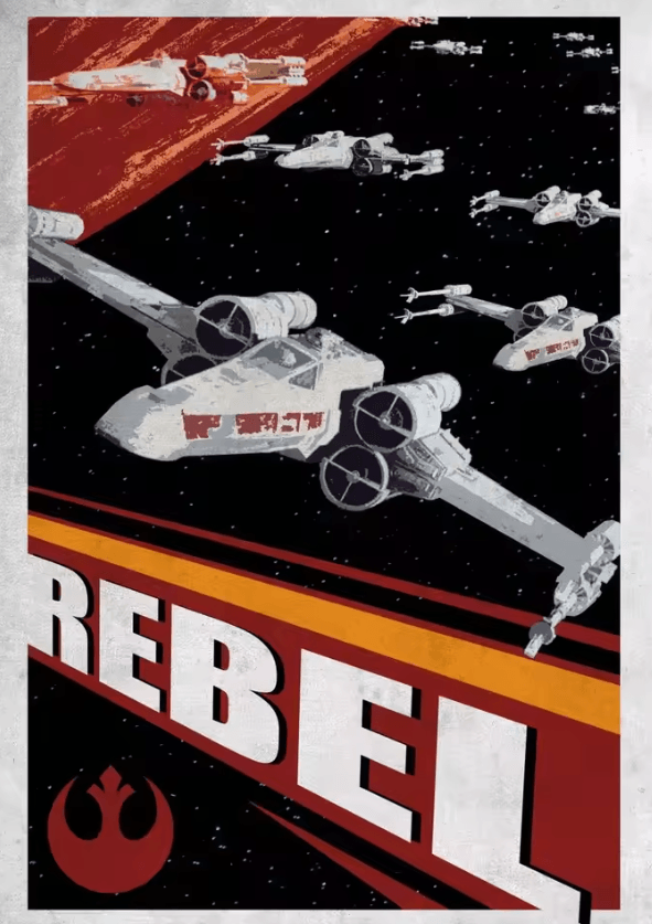 Galactic Propaganda Tatooine Canvas Poster – Retro Space Movie Wall Art