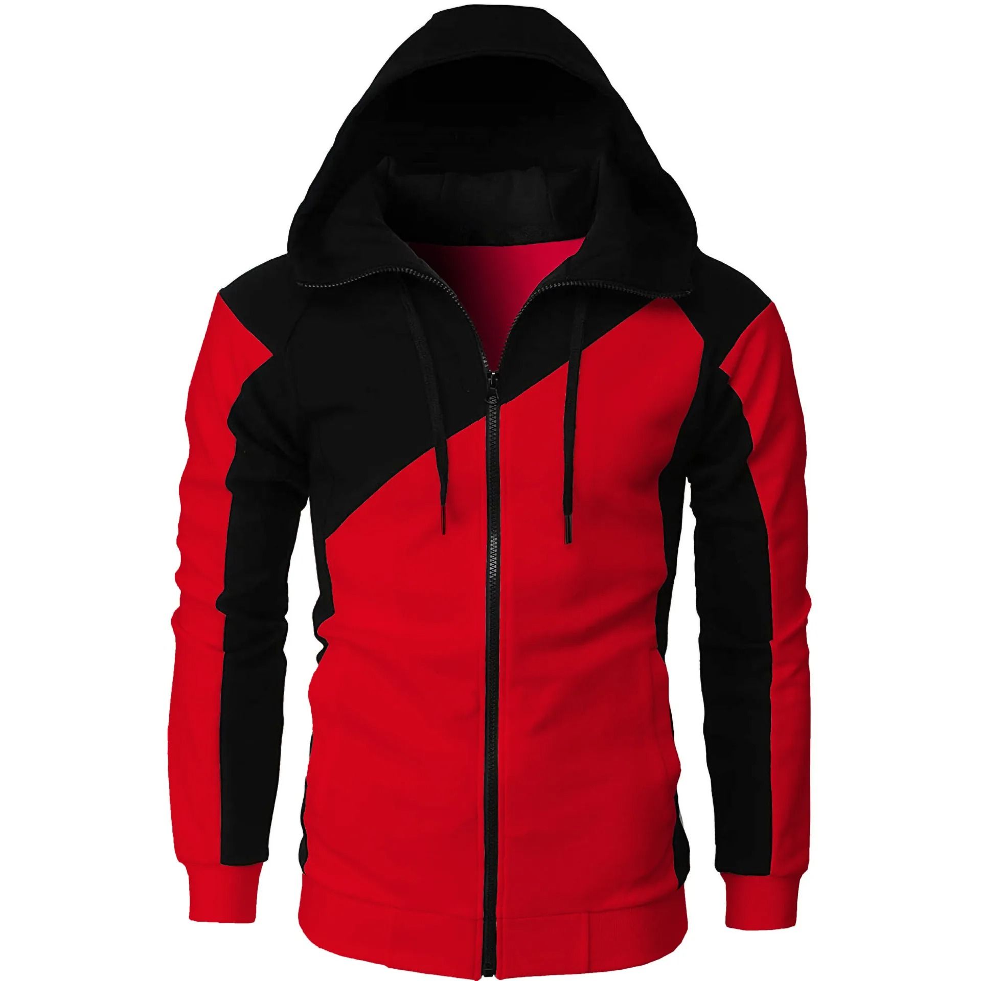 Mens Zip Up Fleece Bomber Jacket Hooded Casual Coat