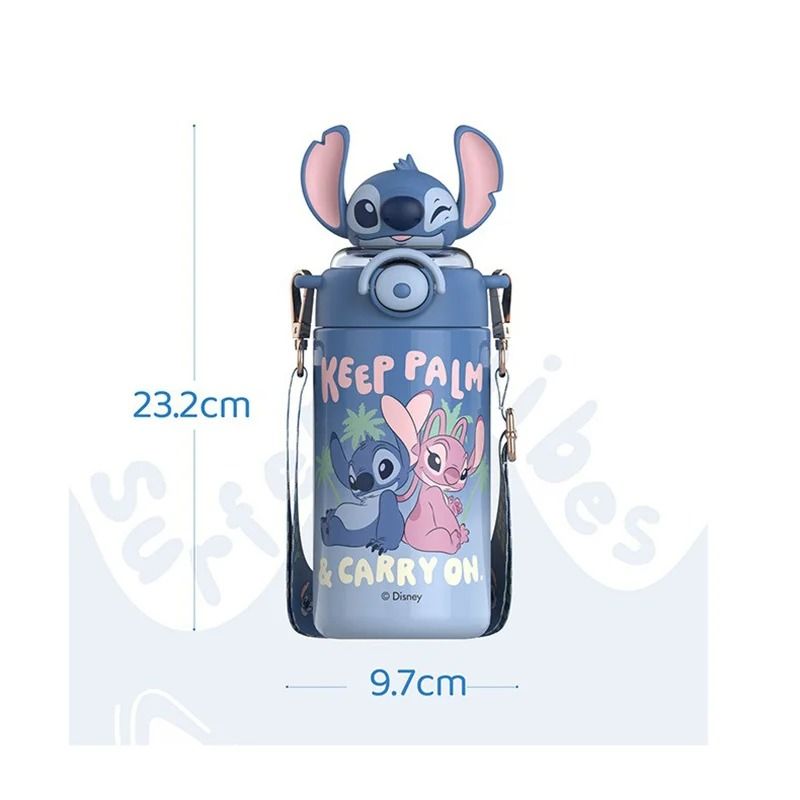 Disney Stitch 600ml Cartoon Thermos Cup – Large Capacity Stainless Steel Insulated Water Bottle