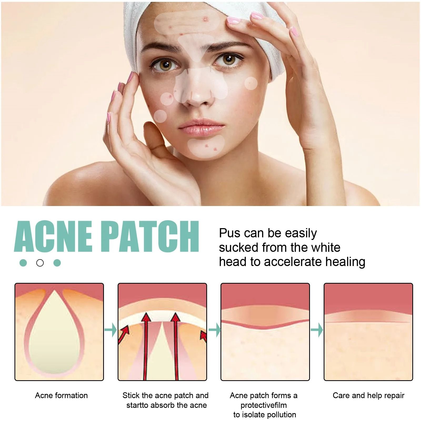 Acne Pimple Patches 132 PCS Hydrocolloid Invisible Skin Care Stickers