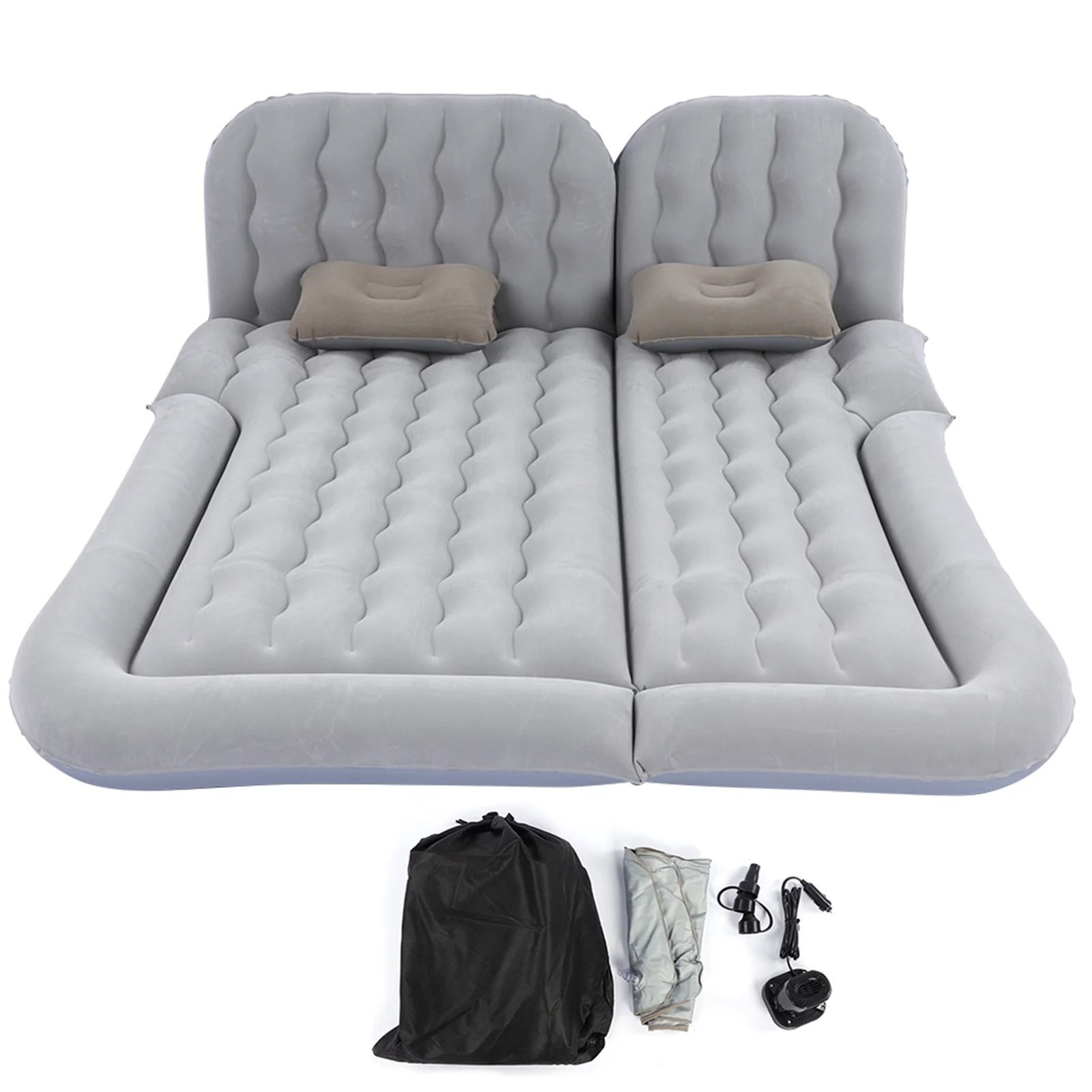 Car Travel Bed Inflatable Mattress with Pump and Headrests