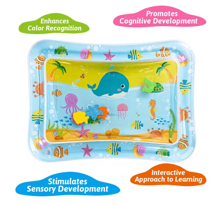 SplashGrow Baby Water Play Mat Inflatable Tummy Time Activity Pad