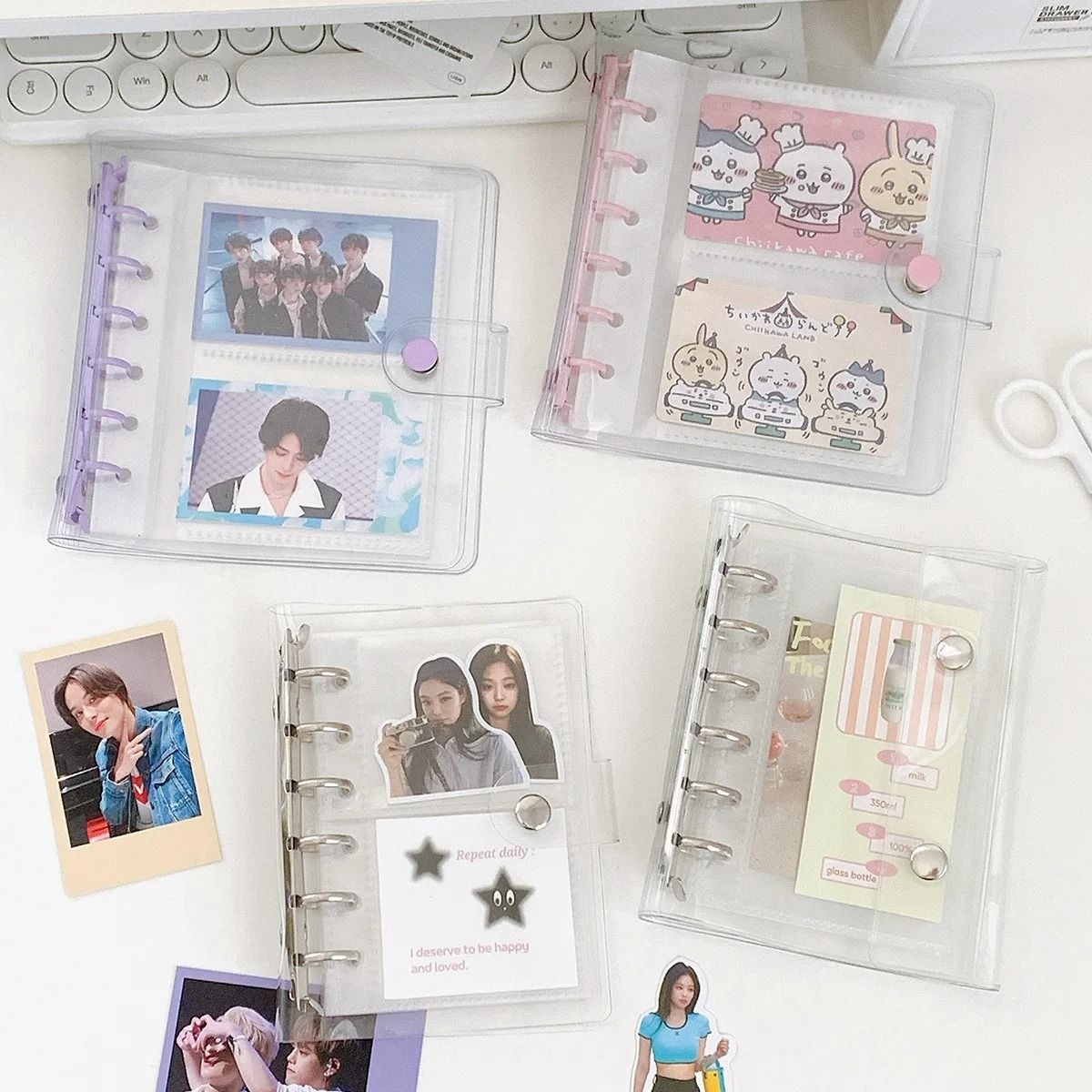 Wide A7 PVC Loose-Leaf Binder – DIY Document Storage Bag & Photocard Collect Book Album
