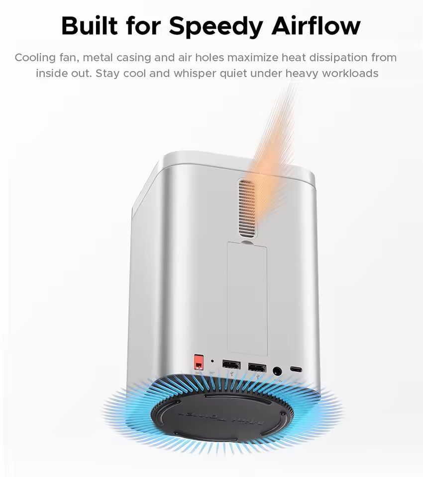 Mini Tower Dock with RAID SSD Case USB 32 Hub 10Gbps Speed