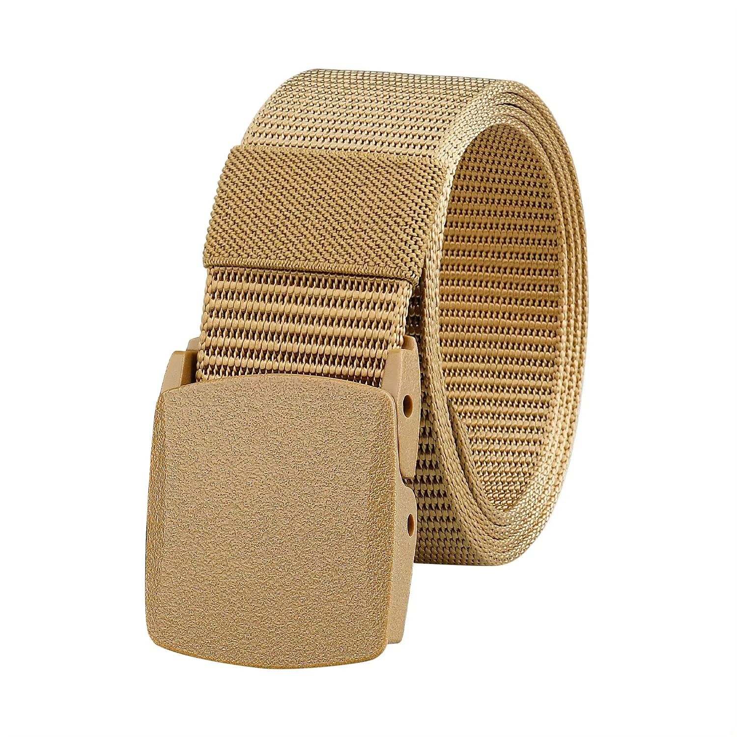 Nylon Tactical Belt with Plastic Buckle Lightweight Metal Free Canvas Belt