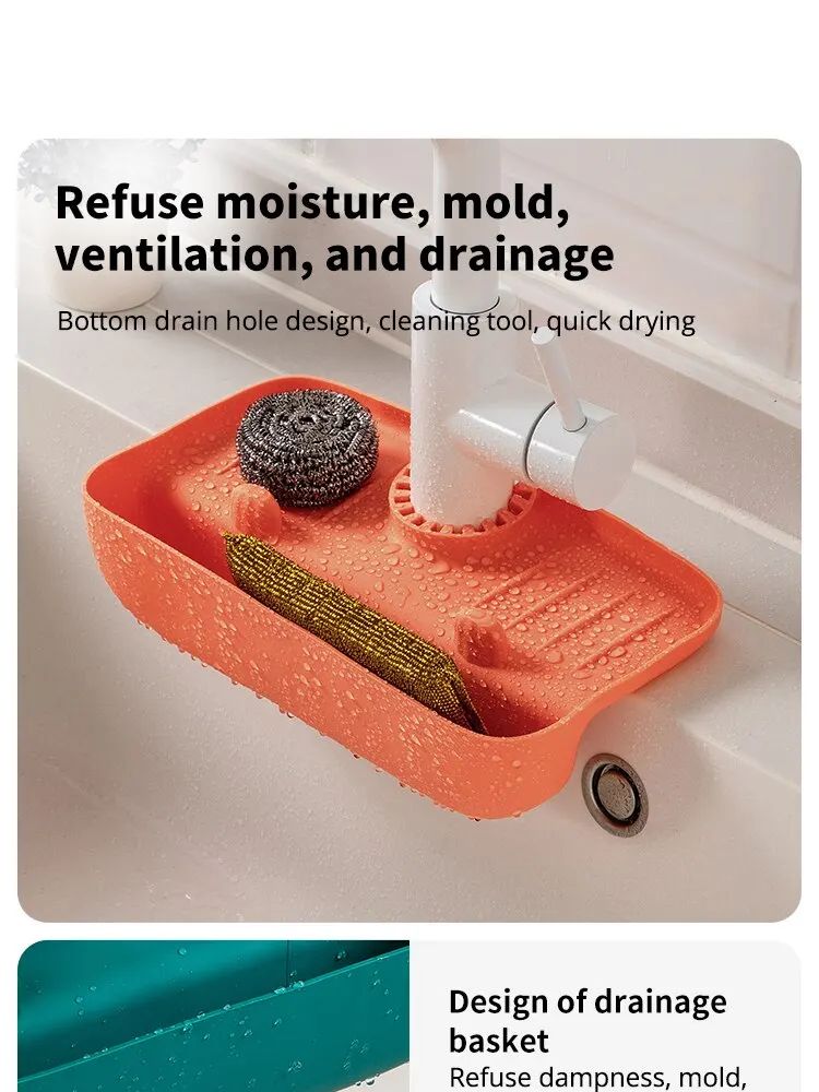 Silicone Sink Drain Rack and Faucet Pad