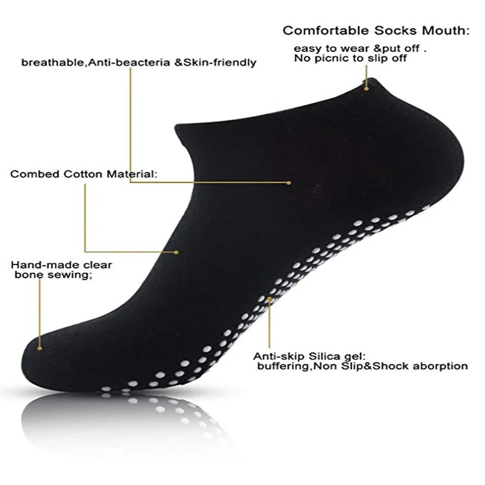 Women Anti Slip Sock Trampoline Yoga Sock Cotton Breathable Short Socks Elasticity Sport Outside Socks