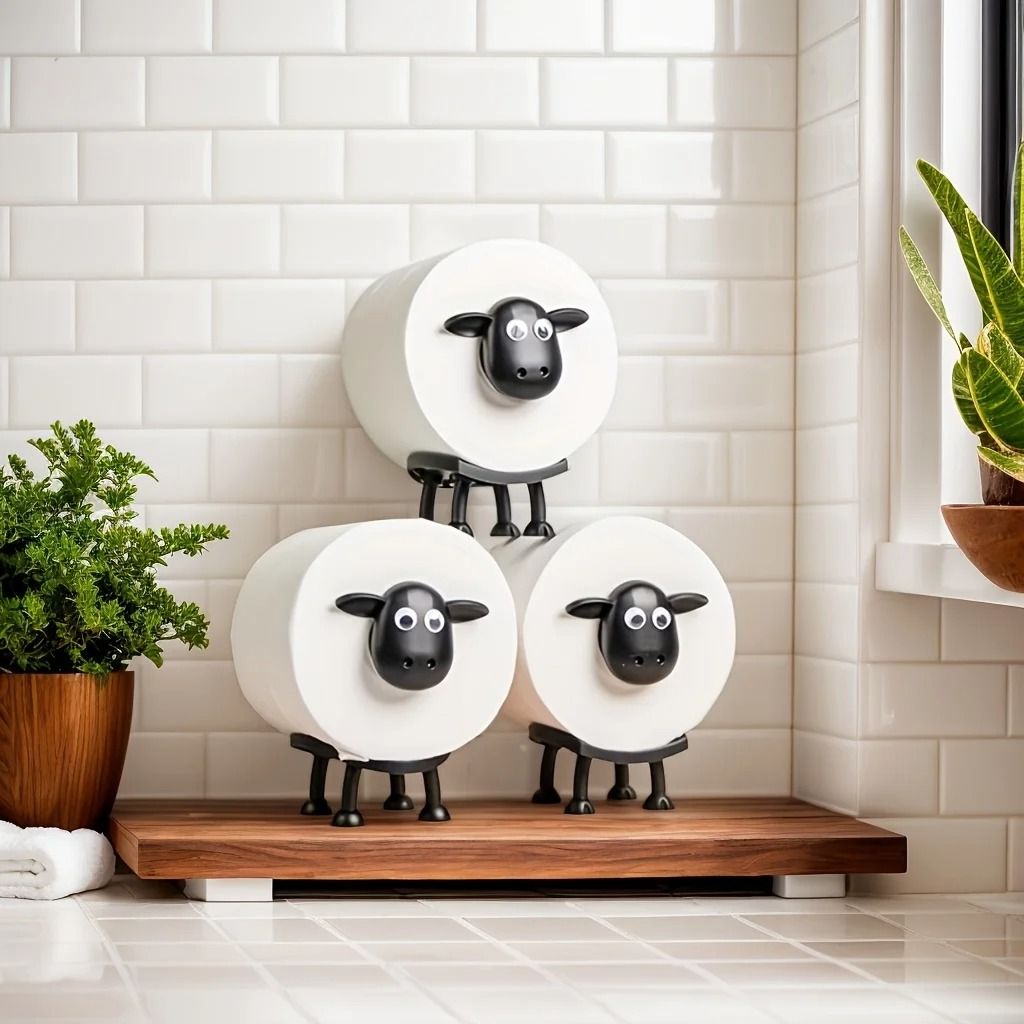 3D Printed Whimsical Sheep Toilet Paper Holder