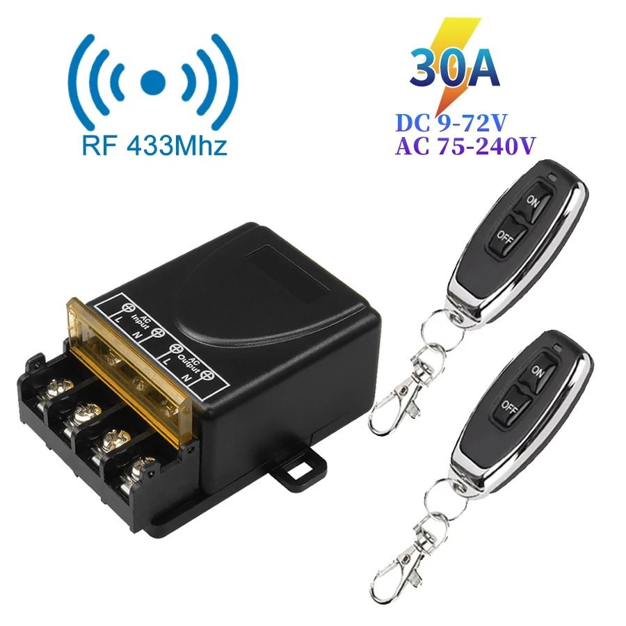RF 433MHz Wireless Remote Control Relay Switch for Pumps and Appliances