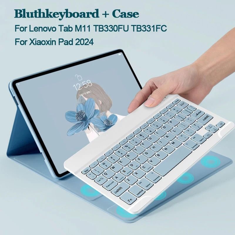 Keyboard Case with Detachable Cover for Lenovo Xiaoxin Pad 2024 and Lenovo Tab M11 11 Inch