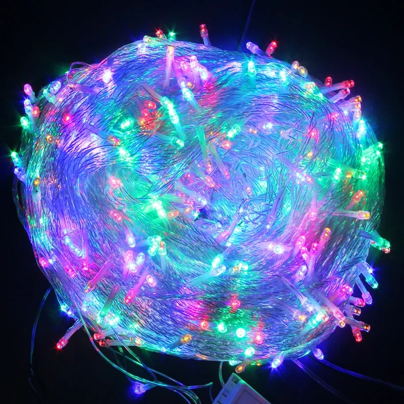 10M 20M 50M 100M Christmas Garland Lights LED String Fairy Light Festoon Lamp Outdoor Decorative Lighting for Wedding Pa