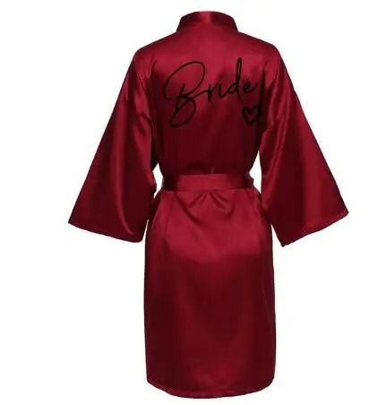 Wedding Party Team Bride Robe – Professional Satin Kimono Pajamas & Bridesmaid Bathrobe SP003