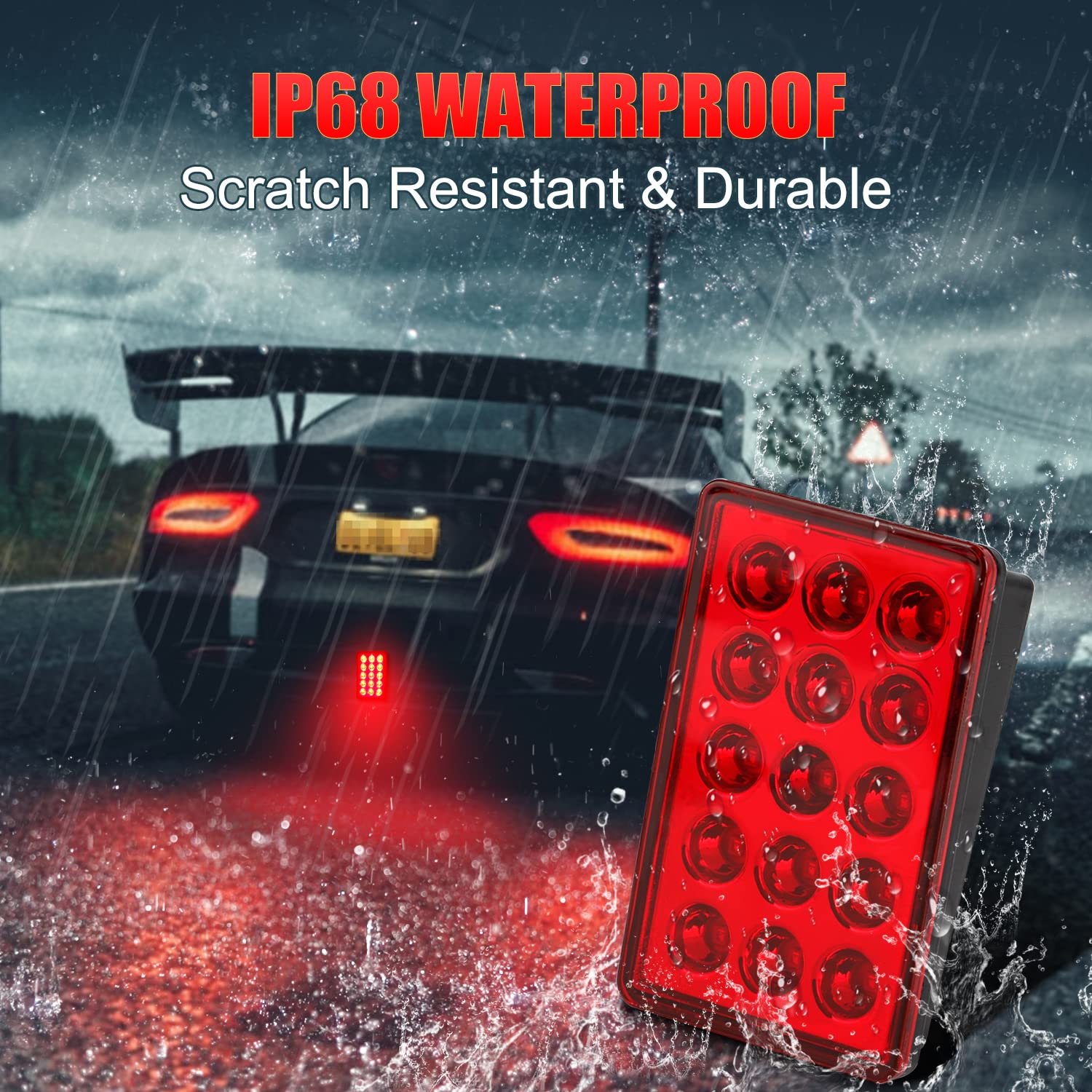 Led Rear Tail Lights, Flash Brake Pilot Lights, Auto Reverse Stop Safety Signal Lamps