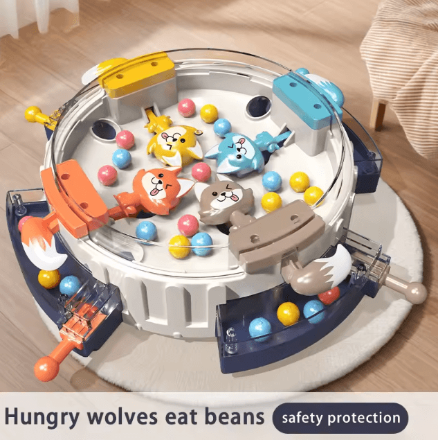 Family Interactive Desktop Game Hungry Wolf Eating Beans Challenge Puzzle