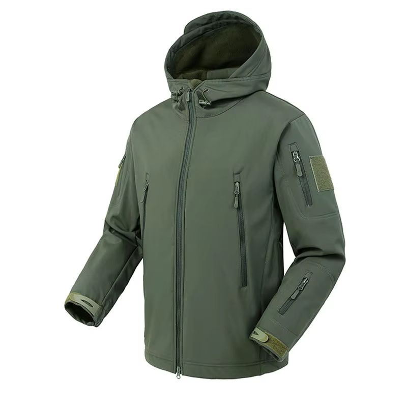 Men's Tactical Soft Shell Jacket – Military Waterproof Windproof Combat Hooded Coat