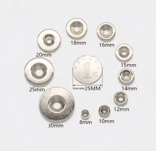 N52 Neodymium Countersunk Magnets Set – Heavy Duty 30mm Strong Disc Magnets with Hole (10 PCS)