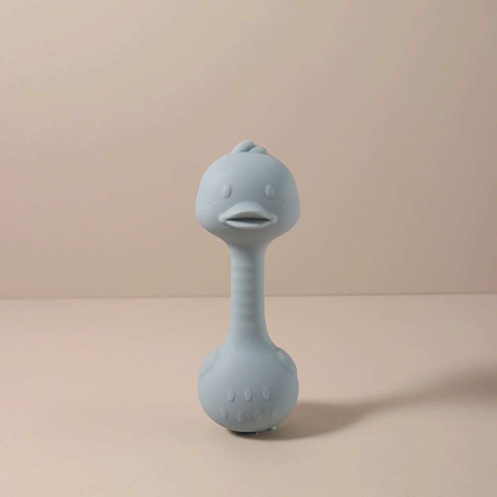 Ergonomic Silicone Duck Handheld Rattle – BPA-Free Teething Shaker & Molar Toy