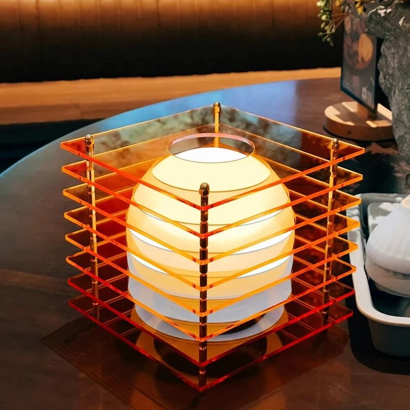 Rechargeable Acrylic LED Table Lamp with 16 Colors and Dimmable Brightness