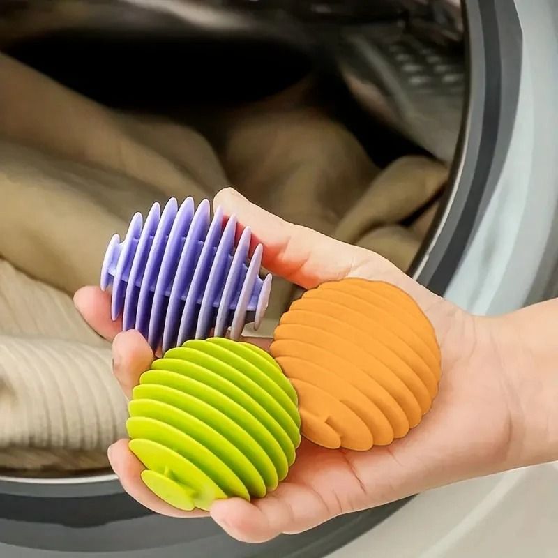 6 Piece Reusable Anti Tangling Laundry Balls for Magical Wrinkle Removal