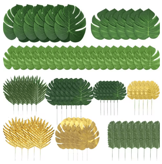 Artificial Tropical Palm Leaves Luau & Jungle Theme Party Decor for Events & Home Styling