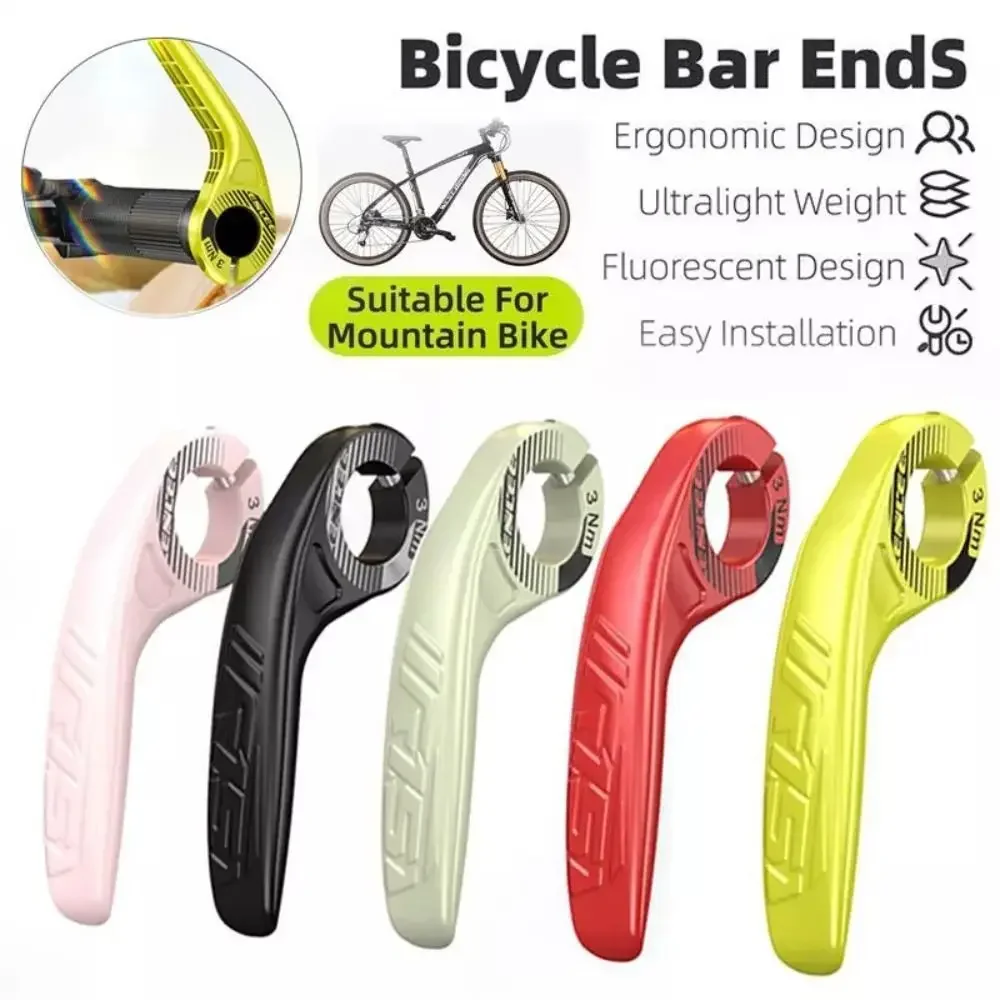 Adjustable Cow Horn Handle, Plastic Bike Cycling Handle Grips for Auxiliary Bicycle Handlebar, Anti-Slip