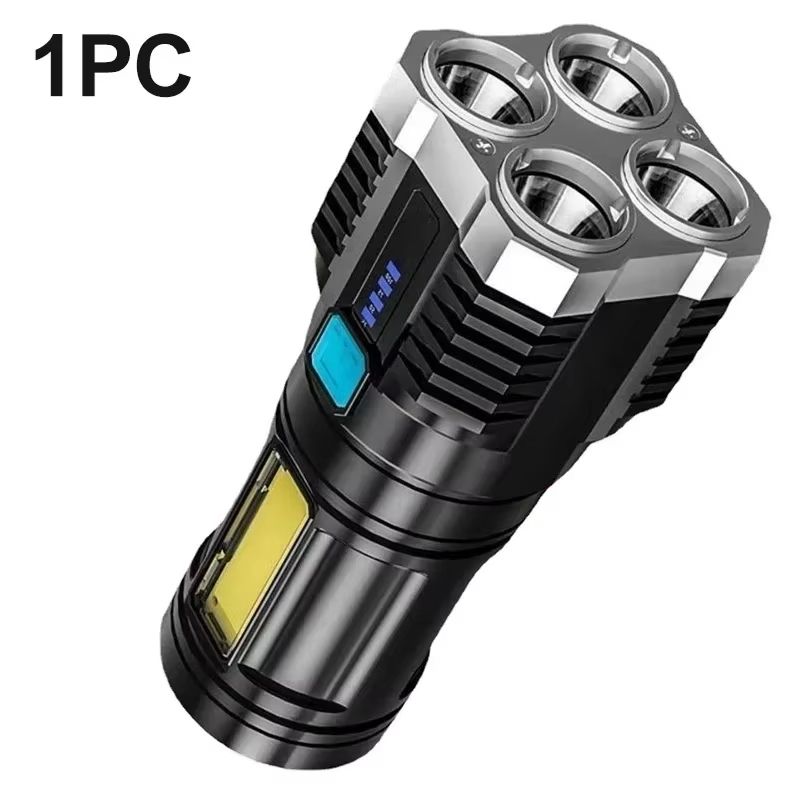 High Power Rechargeable LED Flashlight With COB Side Light and Lantern