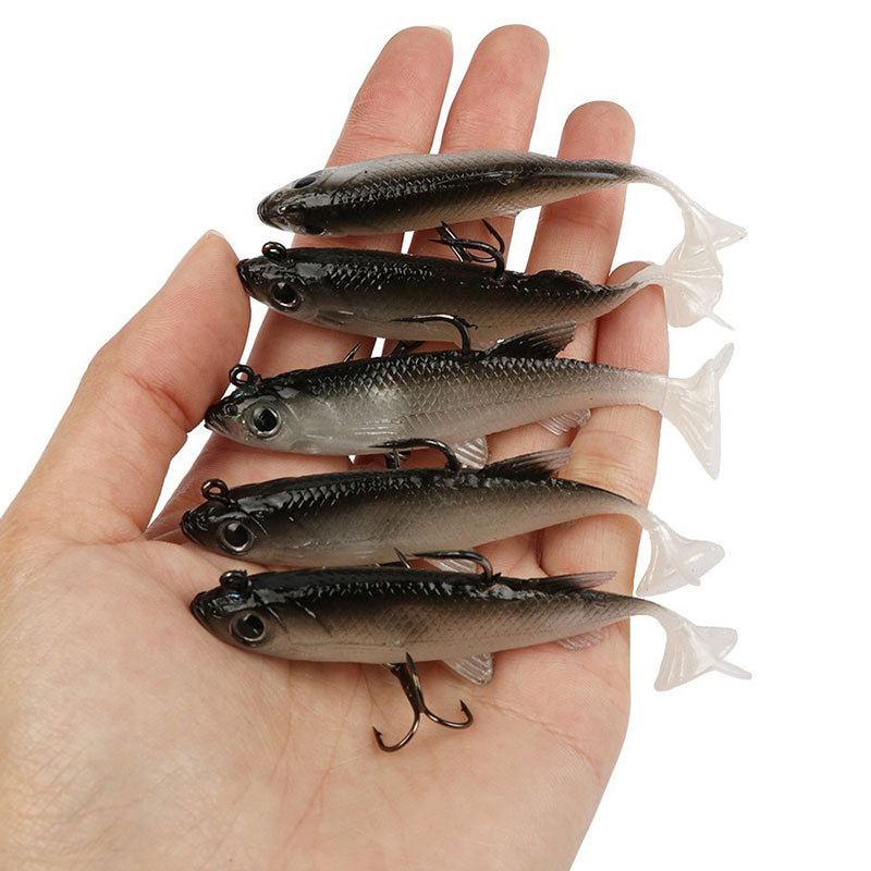 Soft Fishing Lures Kit Artificial Bait with Hooks