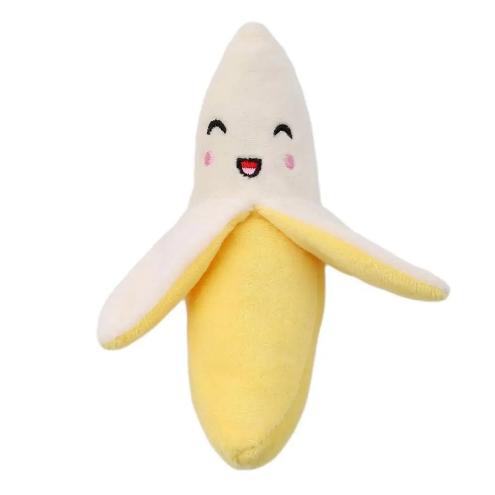 Plush Banana Shape Dog Squeak Toy - Interactive Pet Supply