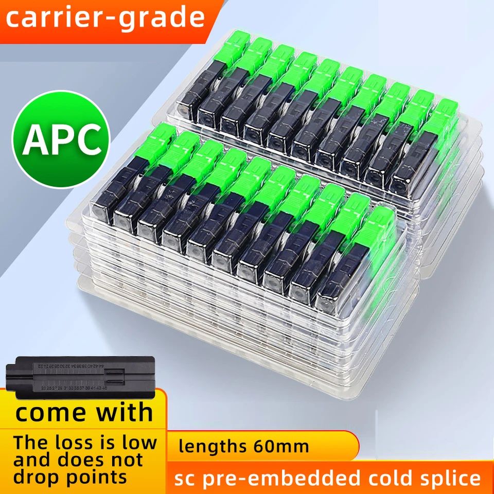 Professional FTTH Fiber Optic SC-APC Cold Splice Quick Connector – Field Install Fiber Connector Kit
