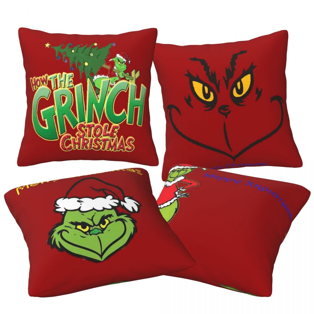 Red Merry Christmas Pillowcase, Sofa Home Decor Cushion for Festive Vibes