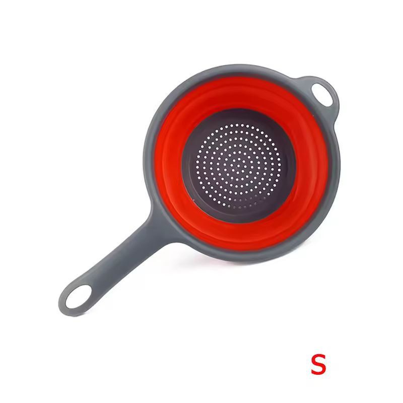 Silicone Collapsible Kitchen Colander – Space-Saving Pasta & Veggie Strainer with Handle
