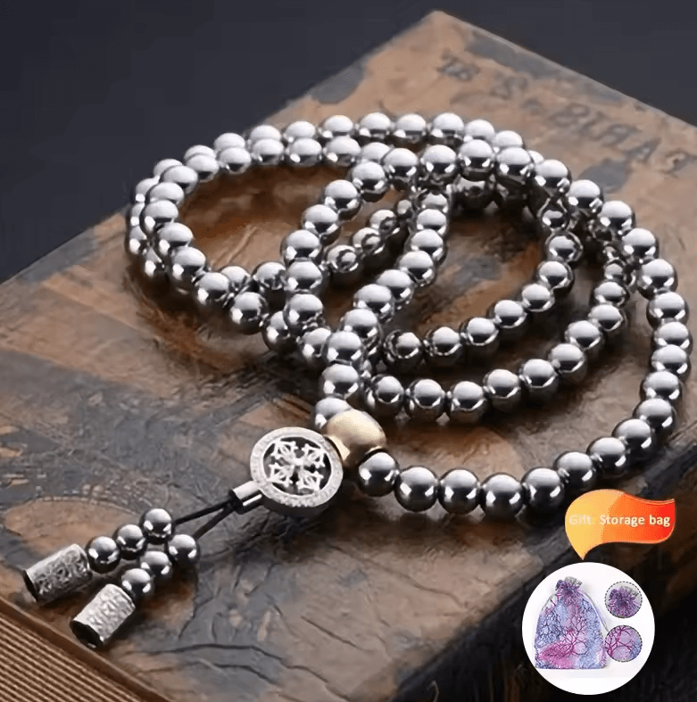 Tactical 8MM Steel Bead Bracelet Necklace – Heavy-Duty EDC Survival Chain (118–128 Beads)